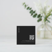 Mooie Zwarte Details met QR Code Bruiloft Informatiekaartje (Staand voorkant)