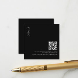 Mooie Zwarte Details met QR Code Bruiloft Informatiekaartje