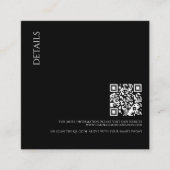 Mooie Zwarte Details met QR Code Bruiloft Informatiekaartje (Voorkant)