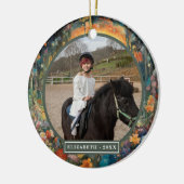 Mooie zwarte eenhoorn aangepaste foto keramisch ornament (Links)