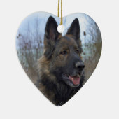 mooie zwarte en beige Duitse schaapjespuppy Keramisch Ornament (Rechts)