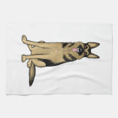 Mooie zwarte en bruine Duitse herdershond Theedoek (Horizontaal)