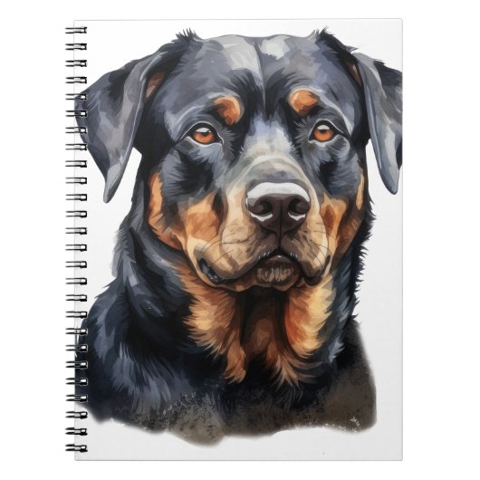 MOOIE ZWARTE EN BRUINE ROTTWEILER HOND NOTITIEBOEK (Voorkant)