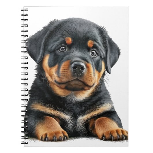 MOOIE ZWARTE EN BRUINE ROTTWEILER HOND NOTITIEBOEK (Voorkant)