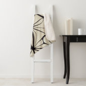 Mooie zwarte en crème bloemendeken sherpa deken (In situ)