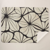 Mooie zwarte en crème bloemendeken sherpa deken (Voorkant (horizontaal))