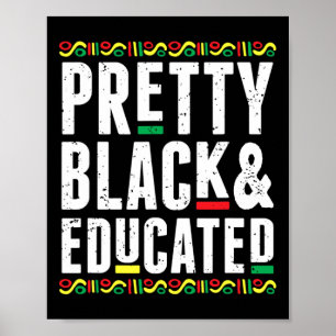 Mooie Zwarte En Geschoolde Zwarte Afro-Amerikaanse Poster