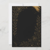 Mooie zwarte en gouden bruiloft uitnodiging (Achterkant)