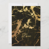 Mooie Zwarte En Gouden Marmerende Huwelijk Aankondiging (Achterkant)