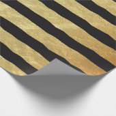 Mooie zwarte en gouden oliestapels cadeaupapier (Hoek)