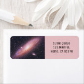 Mooie zwarte en Mauve Galaxy Universe Etiket (Insitu)