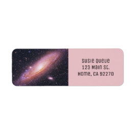 Mooie zwarte en Mauve Galaxy Universe Etiket
