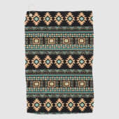 Mooie zwarte en pastelblauwe aztec golfhanddoek (Voorkant)