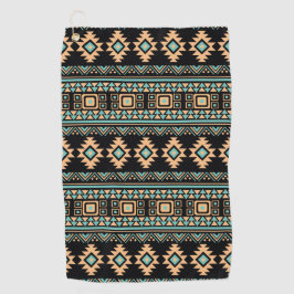 Mooie zwarte en pastelblauwe aztec golfhanddoek