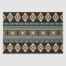 Mooie zwarte en pastelblauwe aztec