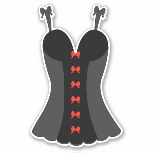 Mooie zwarte en rode lingerie sticker (Voorkant)