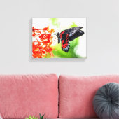 Mooie zwarte en rode vlinderinsecten Natuur Canvas Afdruk (Insitu (Woonkamer))