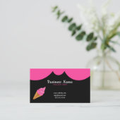 Mooie zwarte en roze sprinkhaan Ice Cream Shop Visitekaartje (Staand voorkant)