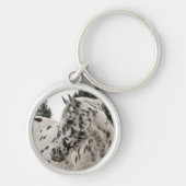 Mooie zwarte en witte Appaloosa-paarden Sleutelhanger (Voorkant)