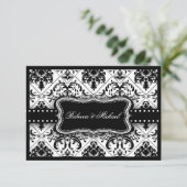 Mooie zwarte en witte  Damask Kaart (Staand voorkant)
