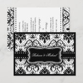 Mooie zwarte en witte  Damask Kaart (Voorkant / Achterkant)