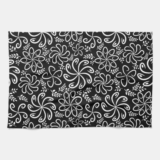 Mooie zwarte en witte handdoek (Horizontaal)