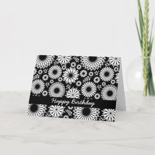 Mooie zwarte en witte Kaart van de verjaardag