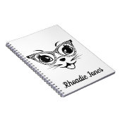 Mooie zwarte en witte kutkat notitieboek (Rechterzijde)