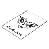 Mooie zwarte en witte kutkat notitieboek (Linkerzijde)