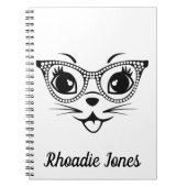 Mooie zwarte en witte kutkat notitieboek (Voorkant)