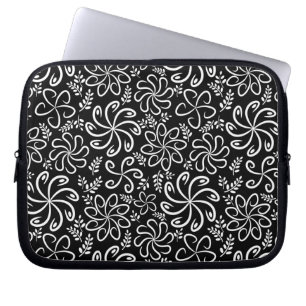 Mooie zwarte en witte laptophoes laptop sleeve