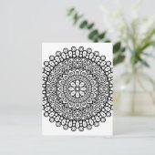 Mooie zwarte en witte Mandala voor kleuren Briefkaart (Staand voorkant)