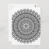 Mooie zwarte en witte Mandala voor kleuren Briefkaart (Voorkant / Achterkant)