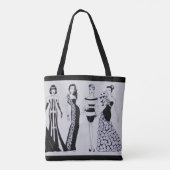 Mooie zwarte en witte Mode Canvas tas (Achterkant)