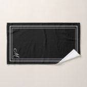 Mooie zwarte en witte monogram handdoekset bad handdoek (Handdoek)