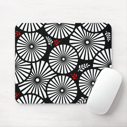 Mooie zwarte en witte mousepad muismat (Met muis)