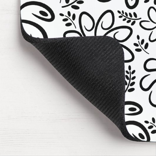 Mooie zwarte en witte mousepad muismat (Hoek)