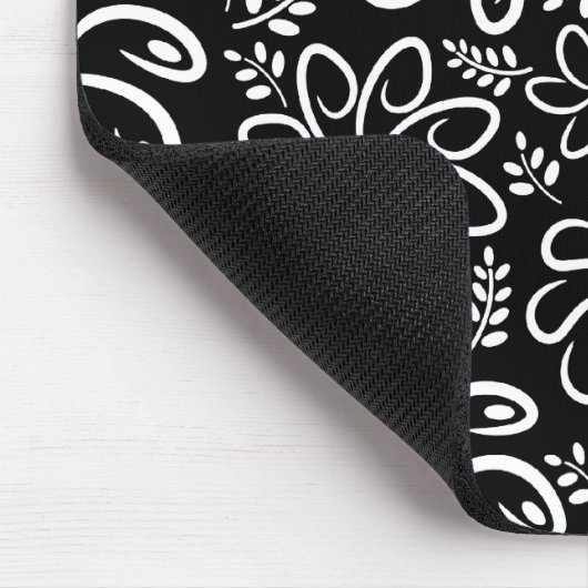 Mooie zwarte en witte mousepad muismat (Hoek)