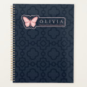 Mooie zwarte en witte patronen Aangepaste naam Planner (Voorkant)