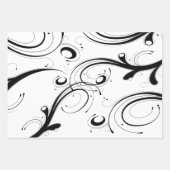 Mooie zwarte en witte rol inpakpapier vel (Voorkant 3)