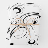 Mooie zwarte en witte rol inpakpapier vel (In situ)