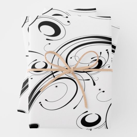 Mooie zwarte en witte rol inpakpapier vel (In situ)