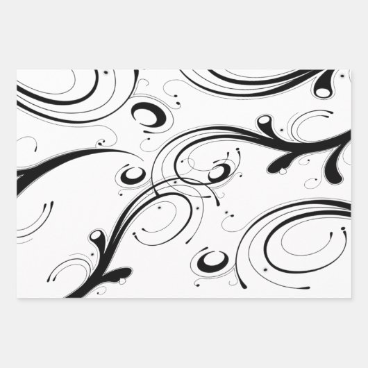 Mooie zwarte en witte rol inpakpapier vel (Voorkant)