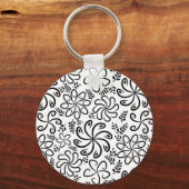 Mooie zwarte en witte Sleutelhanger (Voorkant)