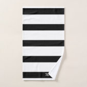 Mooie zwarte en witte strepen bad handdoek (Handdoek)