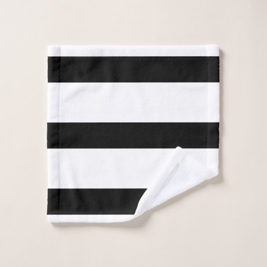 Mooie zwarte en witte strepen bad handdoek (Wasdoekje)