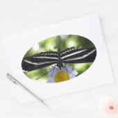 Mooie zwarte en witte stripper ovale sticker (Envelop)