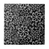 Mooie zwarte en witte Tegel Tegeltje (Voorkant)