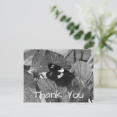 Mooie zwarte en witte vlinder Hartelijk dank Briefkaart (Staand voorkant)