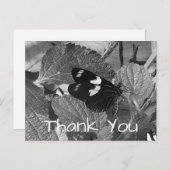 Mooie zwarte en witte vlinder Hartelijk dank Briefkaart (Voorkant / Achterkant)